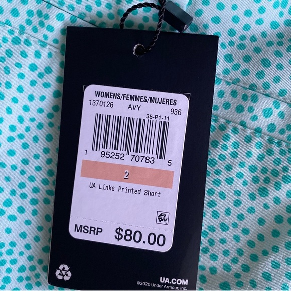 Under Armour Links Printed Mint Green 9” Shorts NWT - Picture 10 of 10